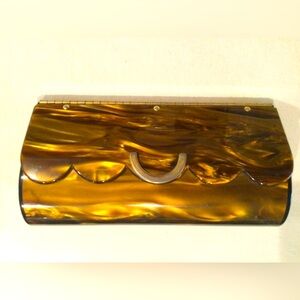 VTG Stylecraft Miami Marble Lucite Clutch Purse